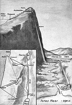 Grafik des Tote-Meer-Projektes von 1931