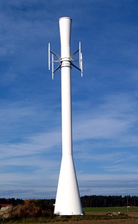 Ericsson Tower Tube mit umlaufenden Darrieus-Rotor