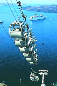 Seilbahn auf Santorin