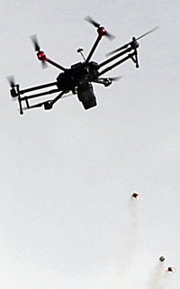 Tränengas-abwerfende Drohne