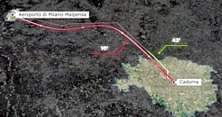 Streckenvorschlag der Hyperloop Italia Grafik