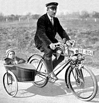 NSU-Fahrrad mit Beiwagen