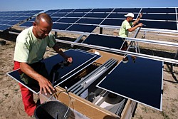 Solarfarm Lieberose im Bau
