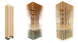 Holzrahmentragwerk des Projekt Pi Grafik