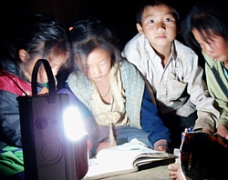 Solarlampe in Laos
