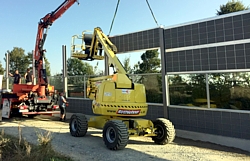 Solare Lärmschutzwand Neuötting im Bau