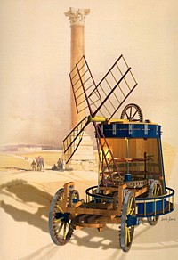 Aachener Grafik des Vigevano-Windwagens