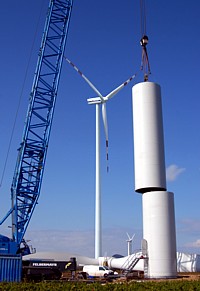 Windpark Kavarna im Bau