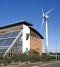 Ecotech Centre mit Aussichtswindmühle